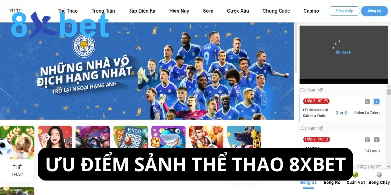 Thể thao 8xbet - Hành trình cá cược thể thao đỉnh cao Khám phá những ưu điểm giúp sảnh thể thao 8xbet ngày càng nổi tiếng
